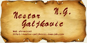 Nestor Galjković vizit kartica
